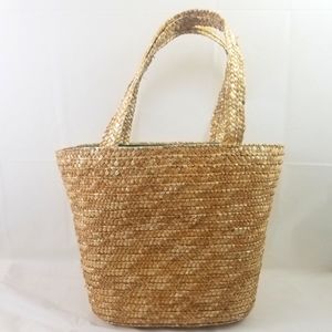 Wicker Style Double Handle Handbag